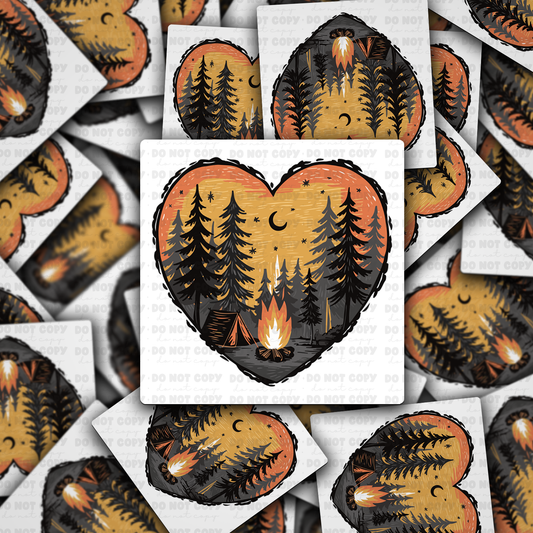 Heart Shape Camping sticker