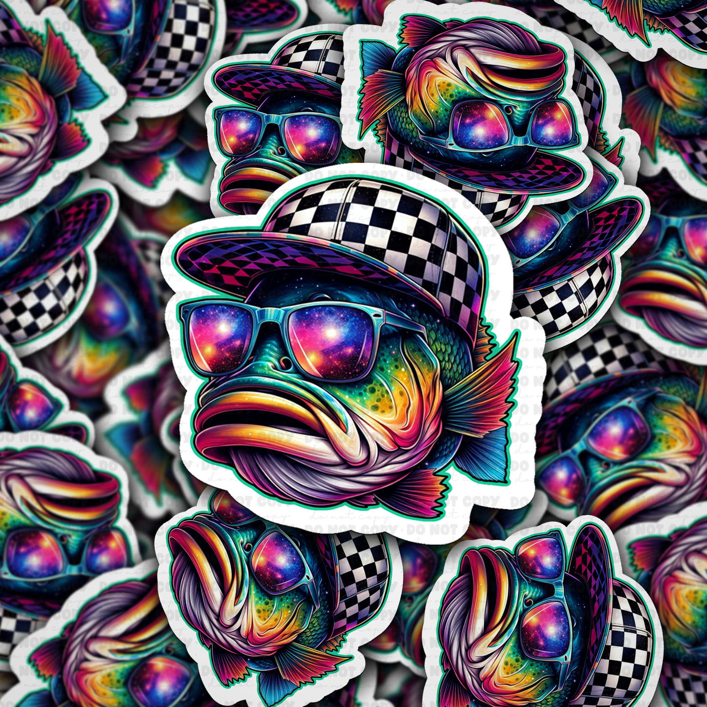 multi color fish sticker