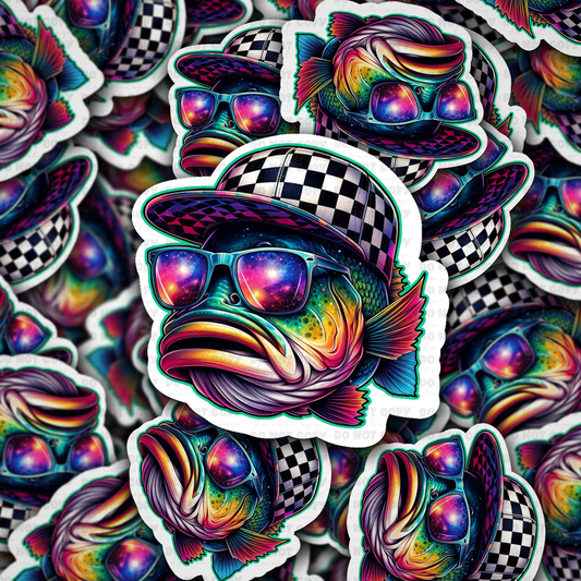 multi color fish sticker