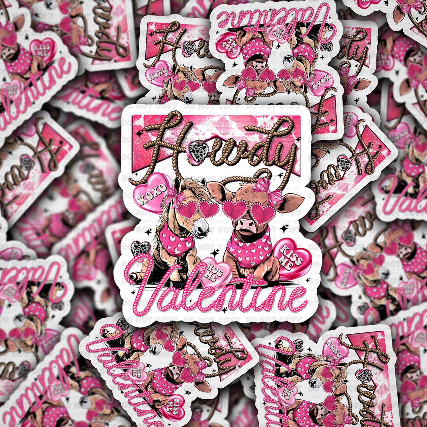 Howdy valentines sticker