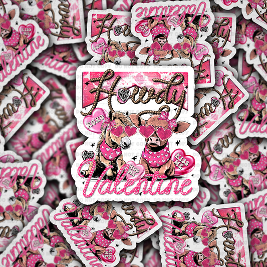 Howdy valentines sticker