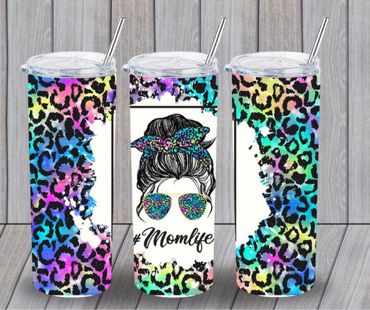 Mom life tie dye tumbler