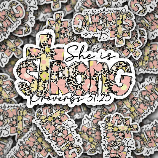 She is strong sticker