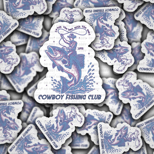 Cowboy fishing club sticker