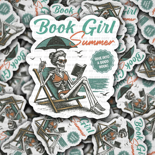 Book girl sticker