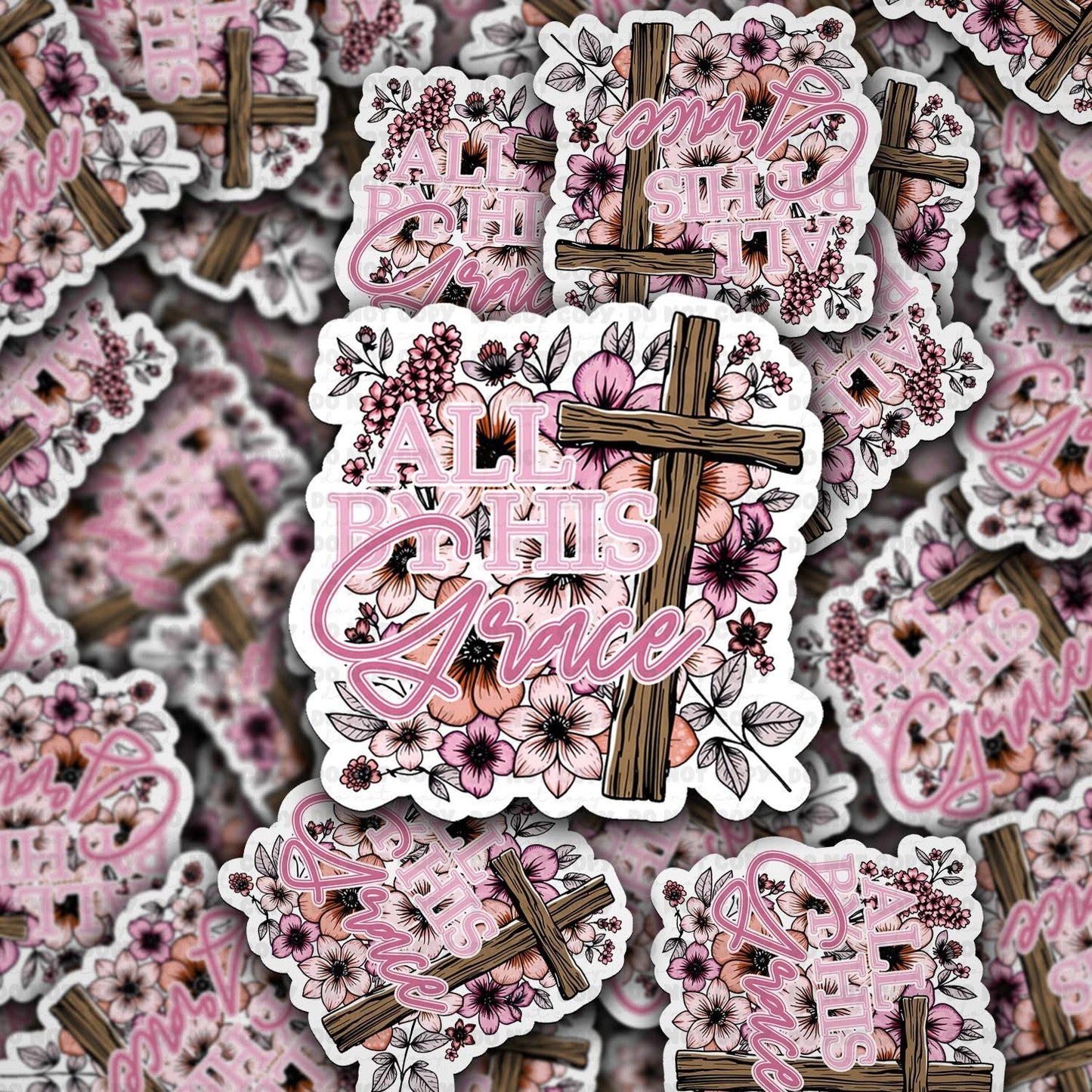 All by his grace sticker