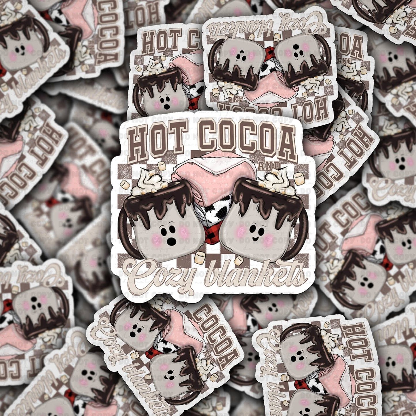 Hot cocoa and cozy blankets sticker