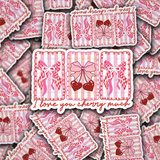 I love you cherry much sticker