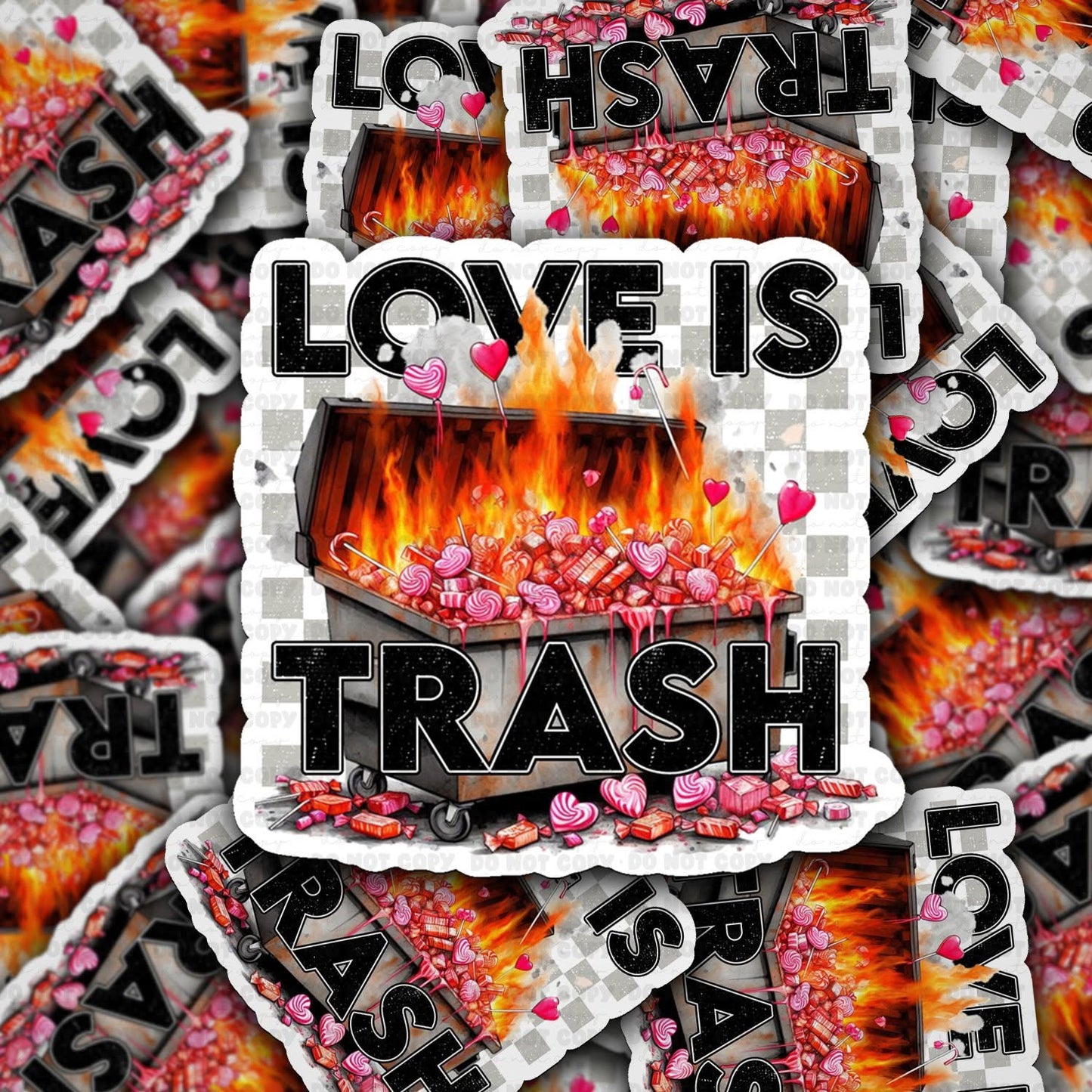 Love is trash sticker