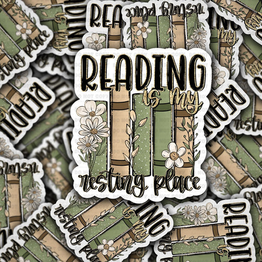Reading is my resting place  sticker