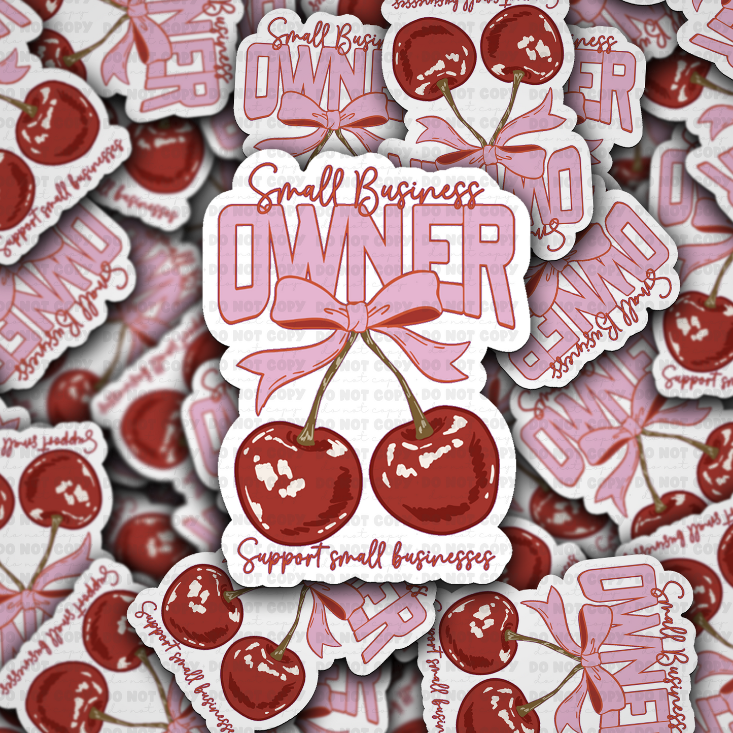 Small business owner cherries sticker
