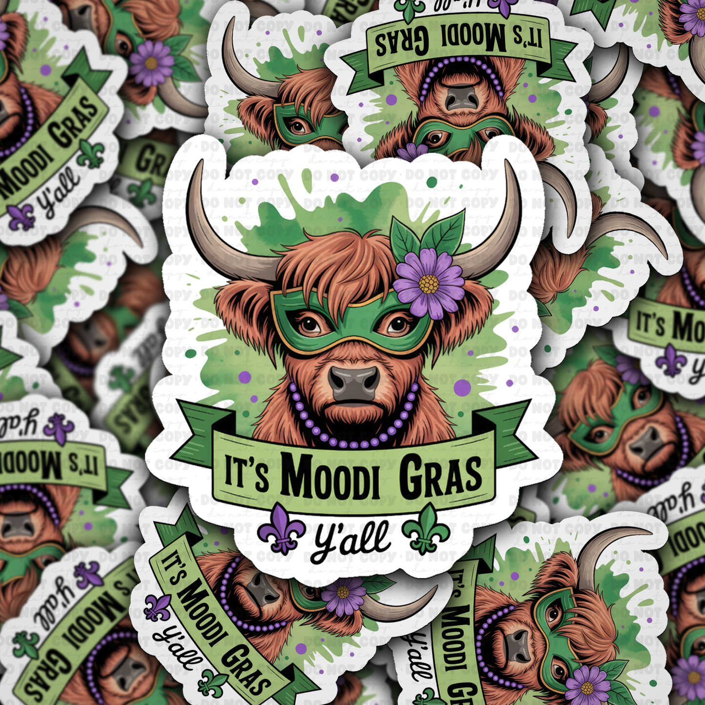 It's moodi gras Y'all sticker