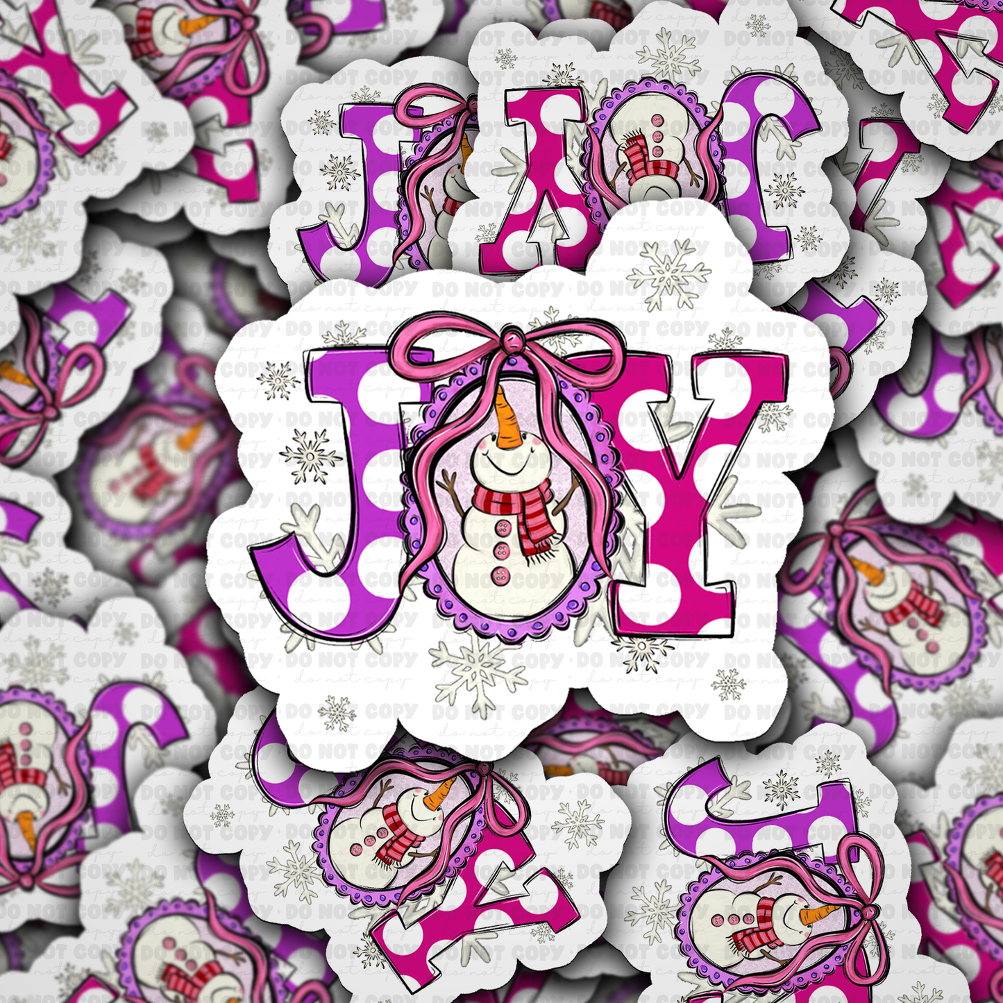 JOY PINK SNOWMAN sticker