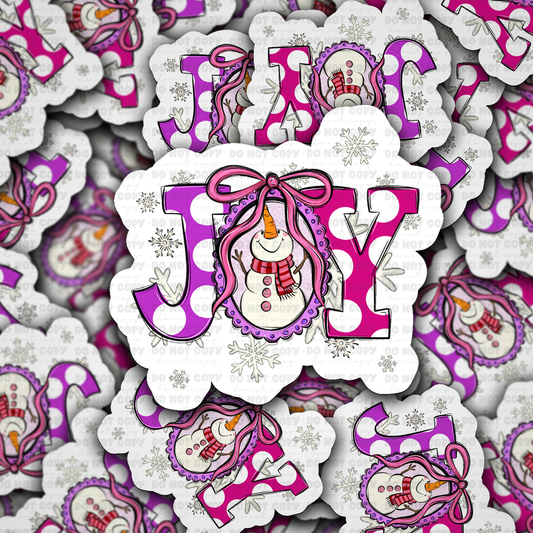 JOY PINK SNOWMAN sticker