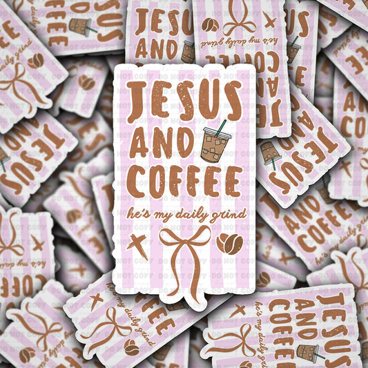 Jesus and coffee sticker