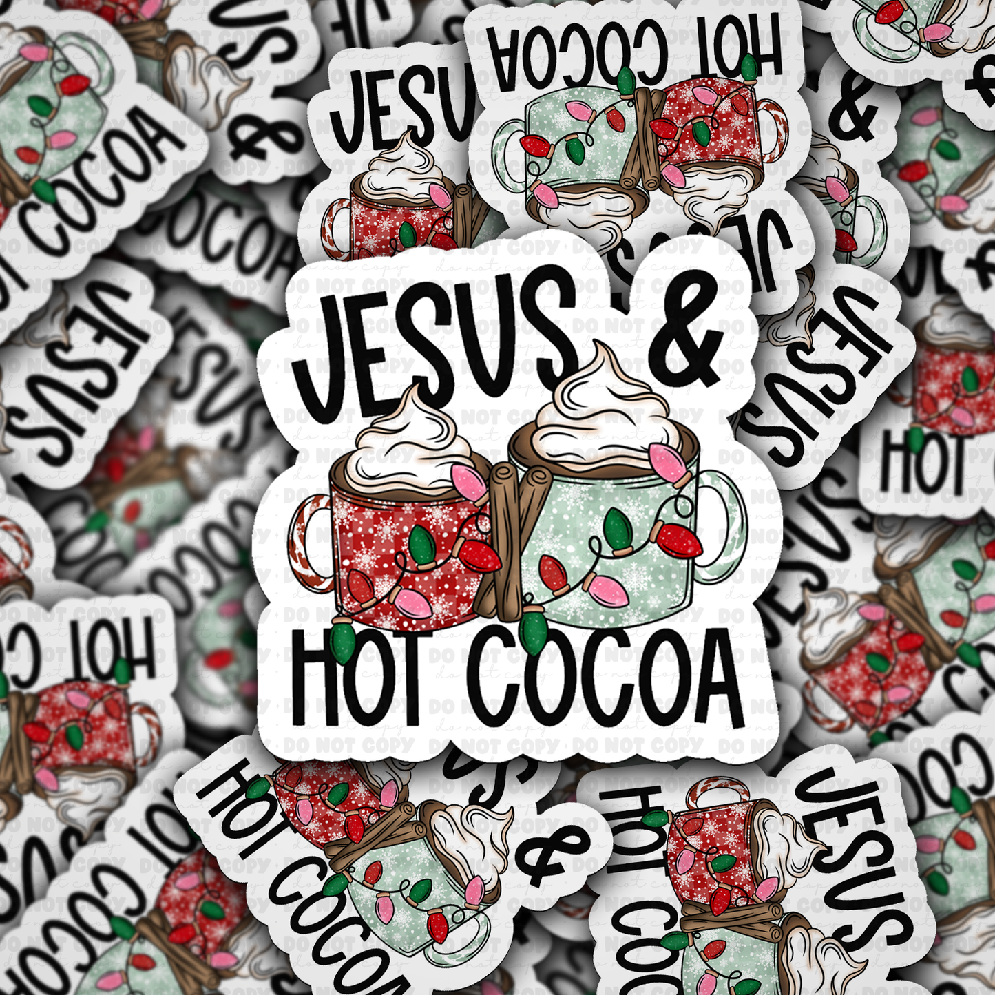 Jesus and hot cocoa sticker