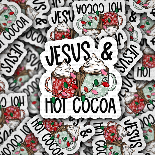 Jesus and hot cocoa sticker