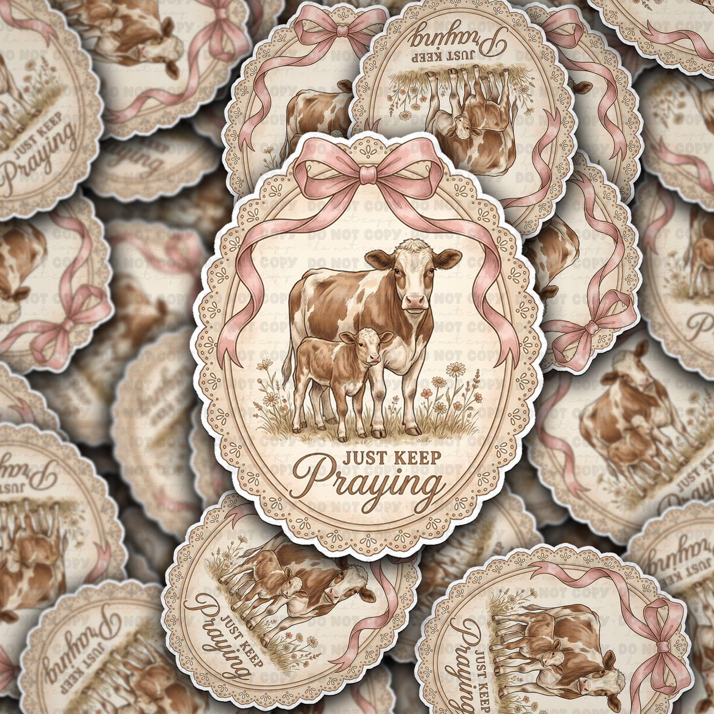 Just Keep Praying Christian Farm sticker