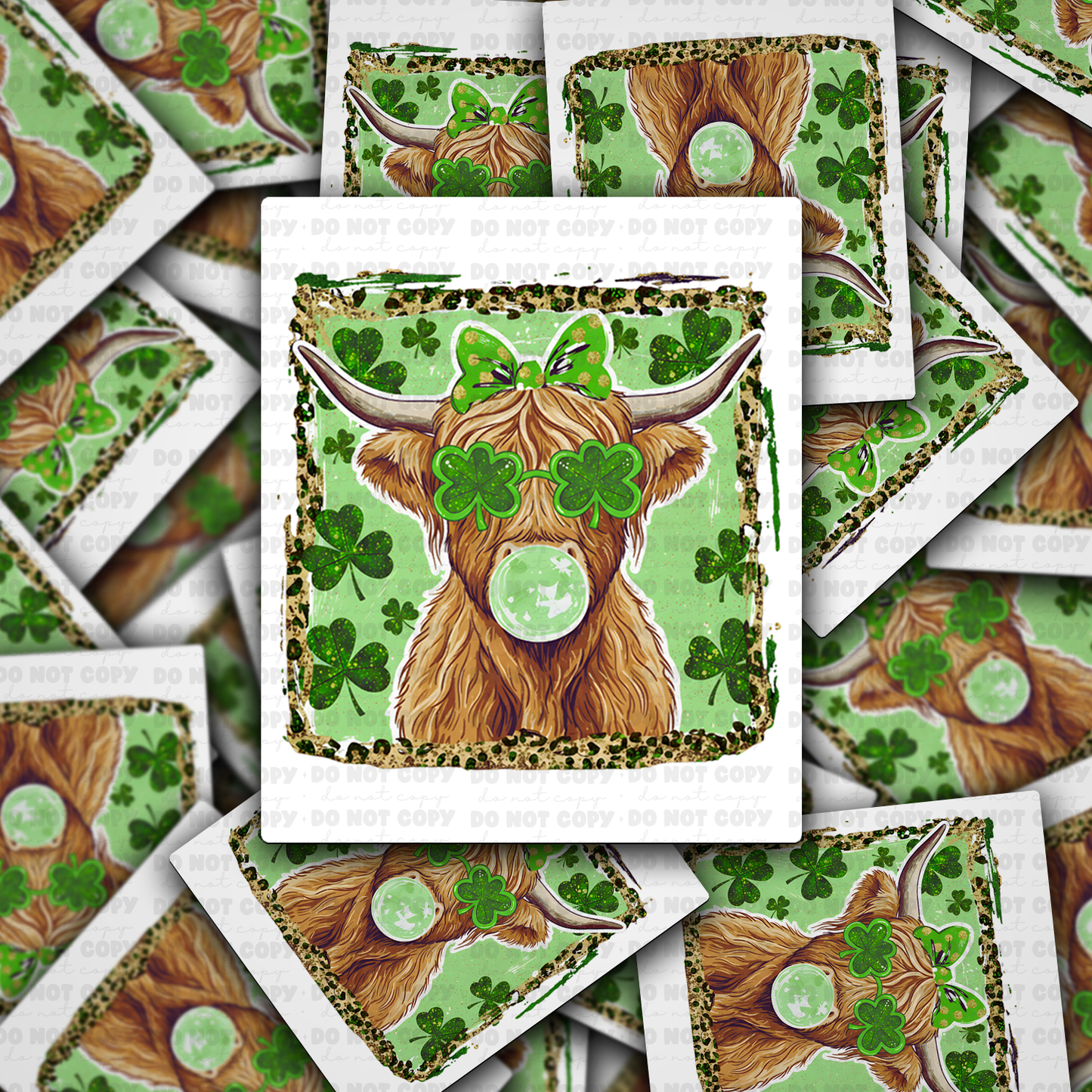 St patricks day highland cow sticker