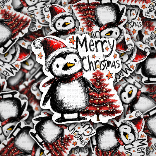Merry Christmas penguin sticker