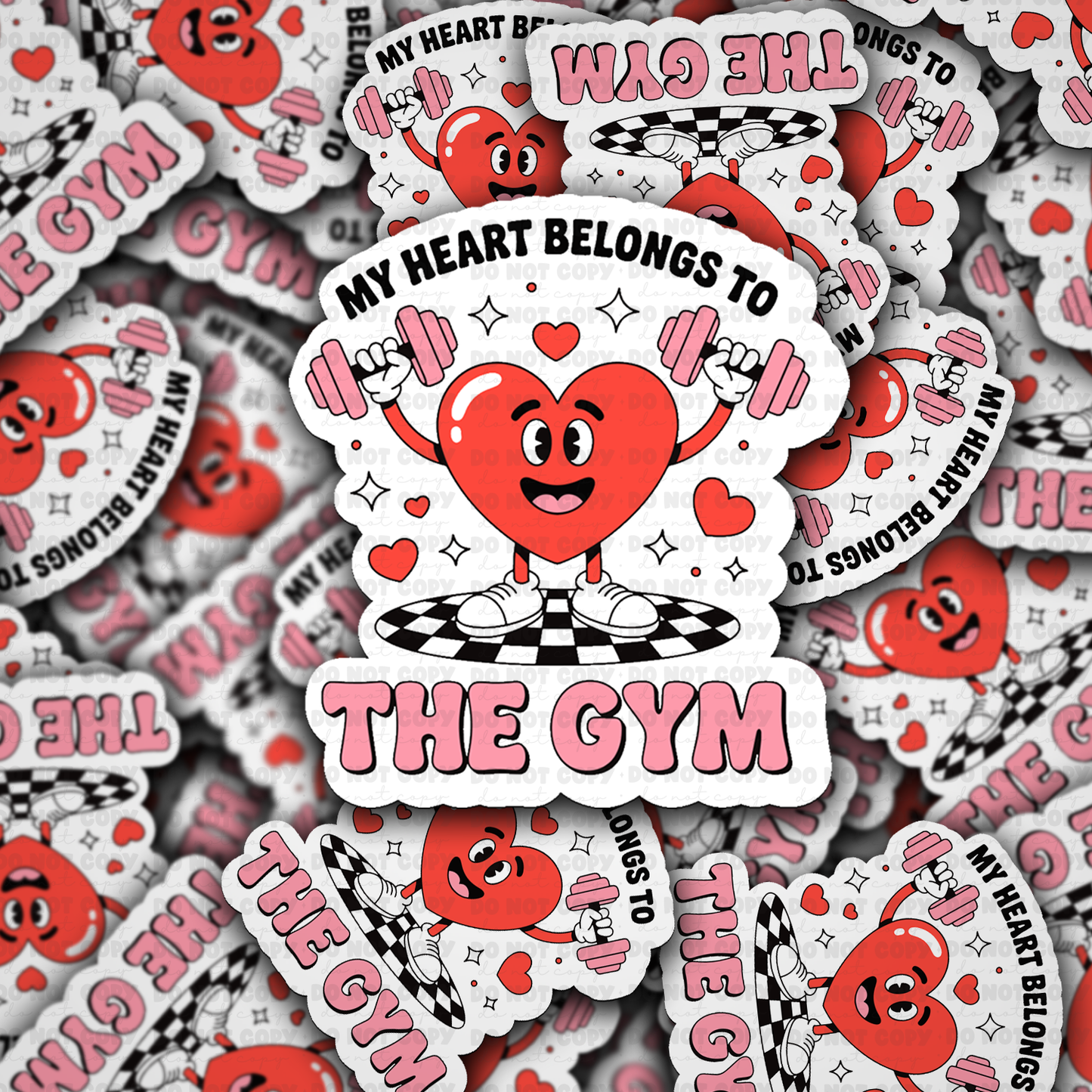 My heart belongs to the gym  sticker