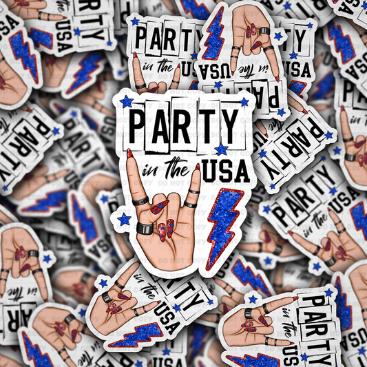 Party in the usa sticker