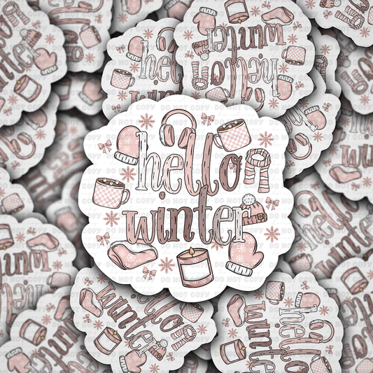 Hello winter sticker