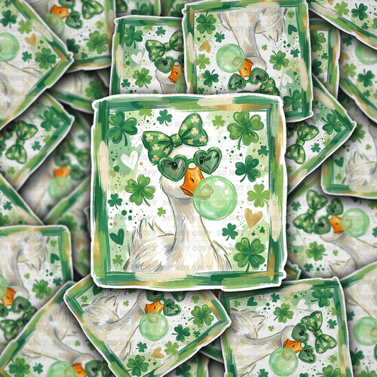 St patricks day goose sticker