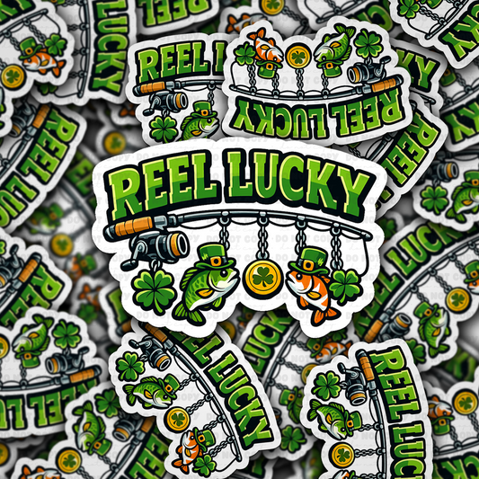 Reel Lucky Fishing sticker