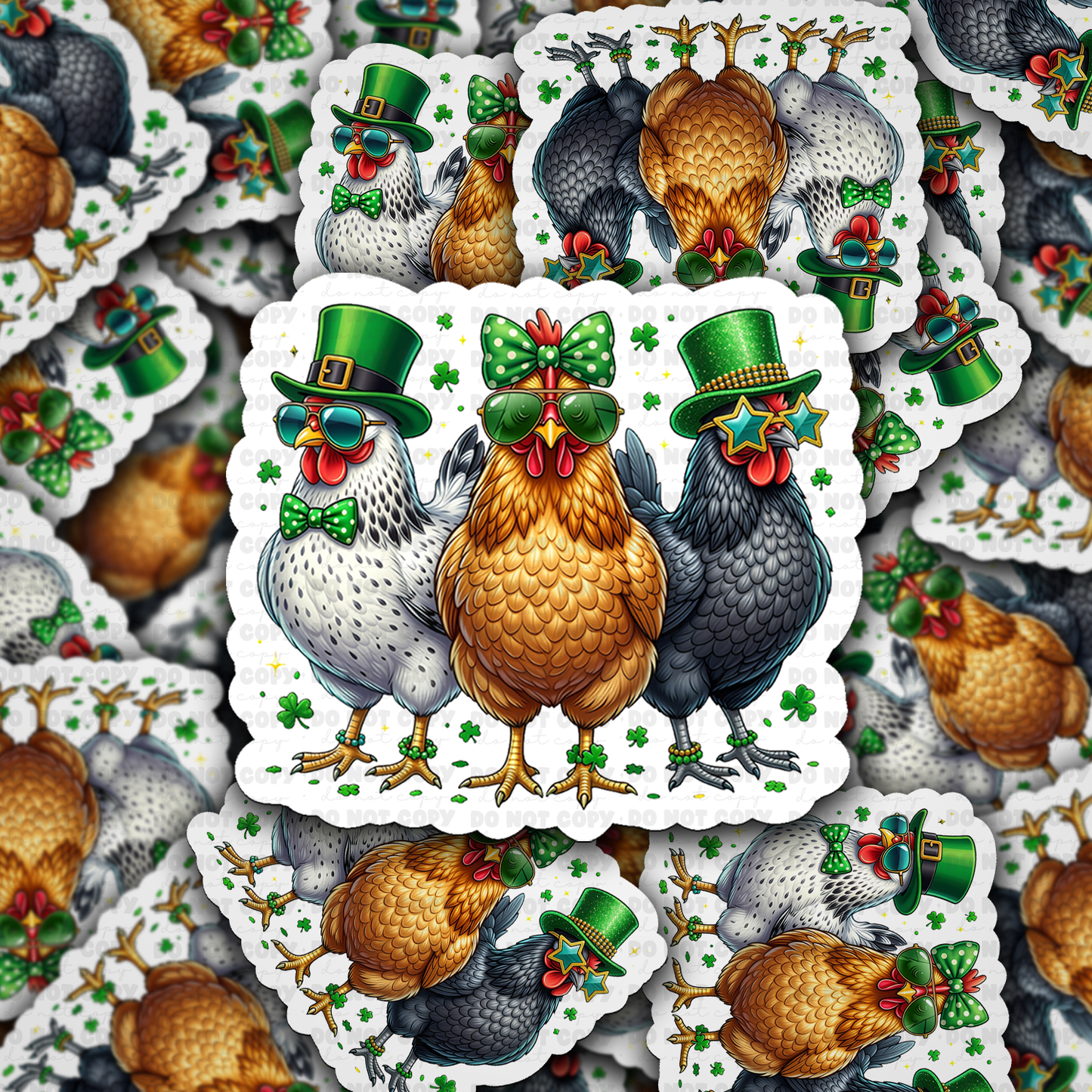 St patricks day chicken sticker