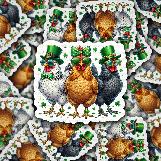 St patricks day chicken sticker