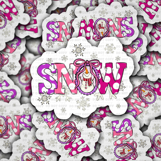 SNOW PINK SNOWMAN sticker