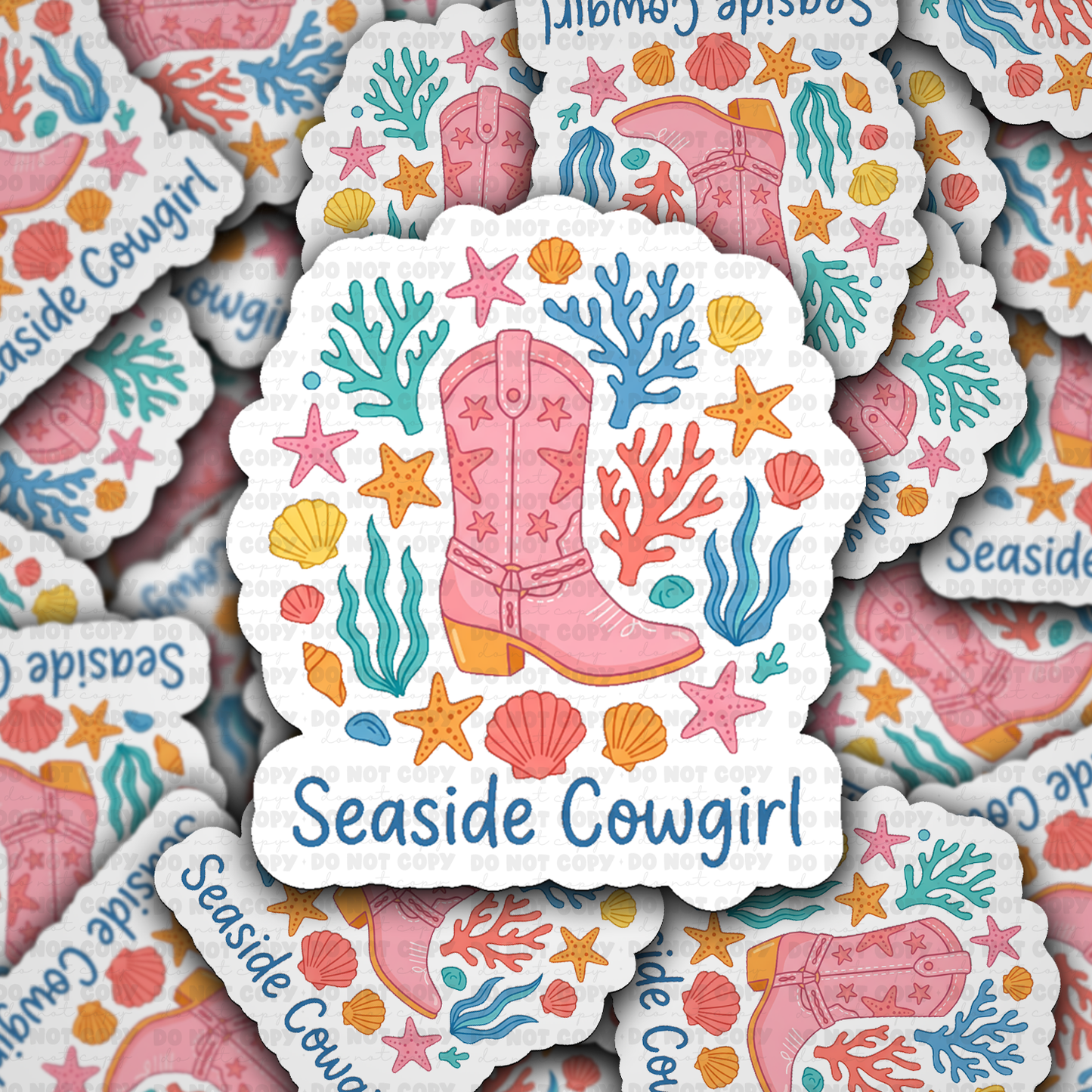 Seaside cowgirl sticker