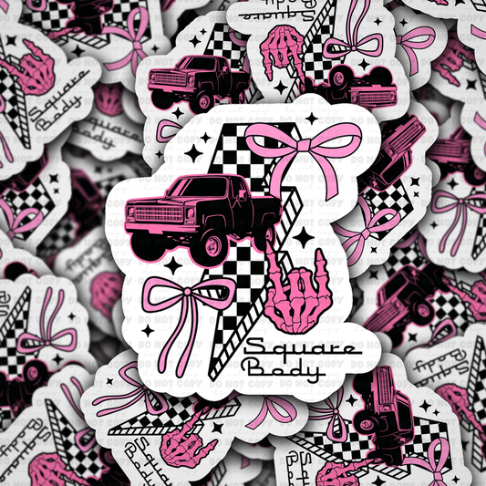 Square body truck sticker