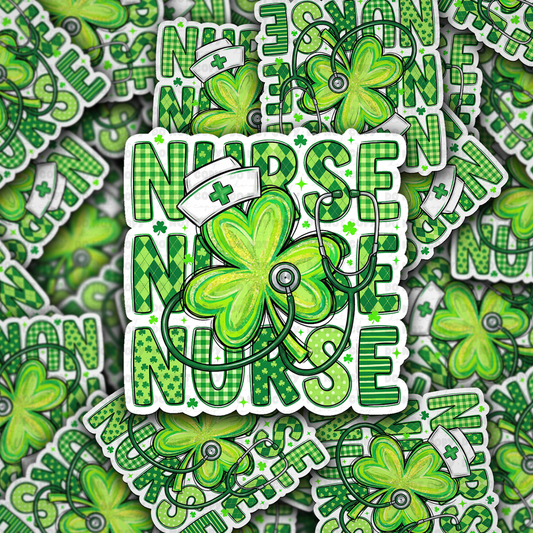 St patricks day Nurse sticker