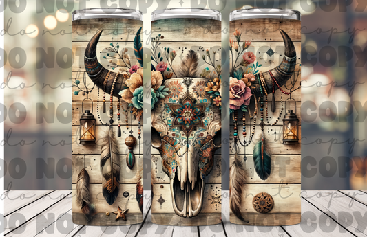 western skull tumbler