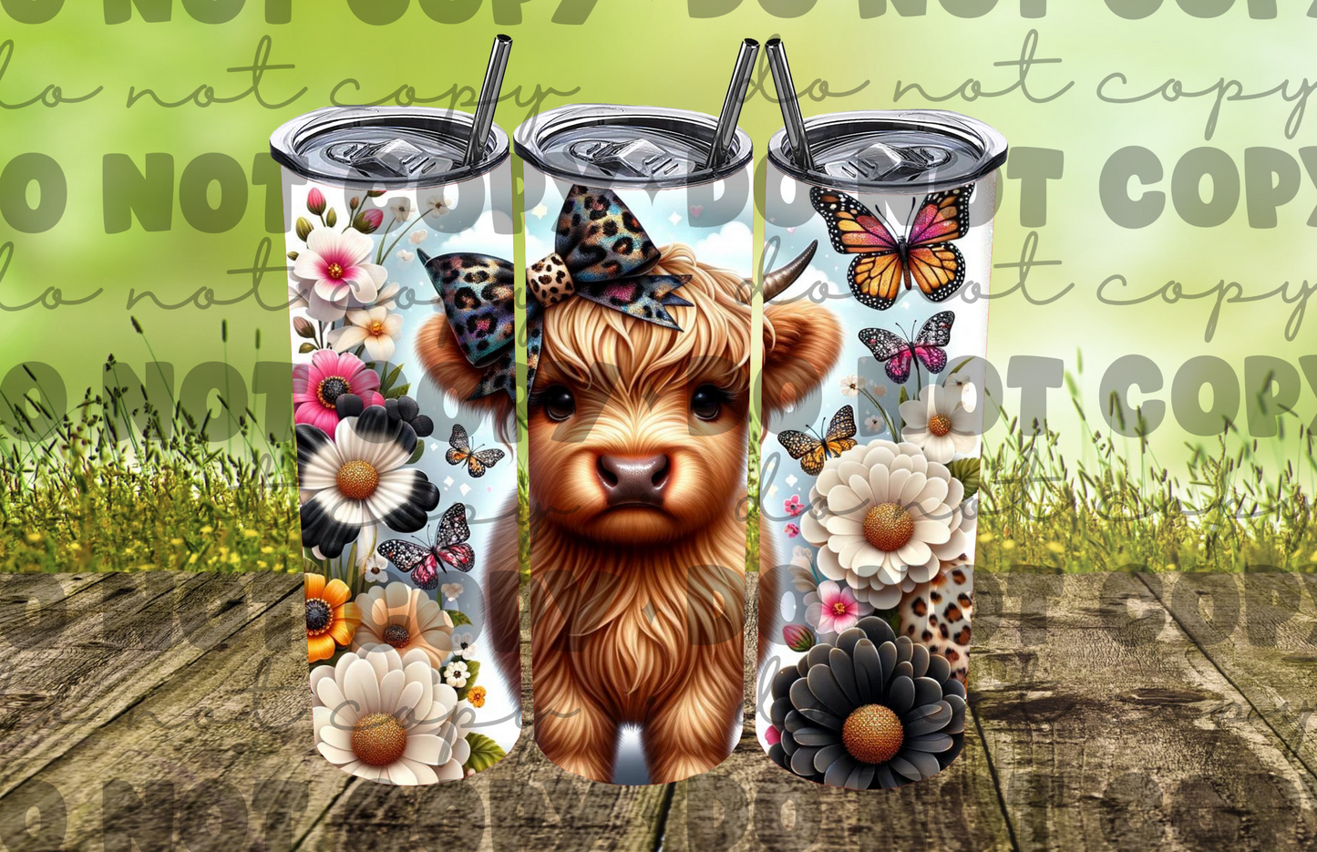 Highland cow tumbler