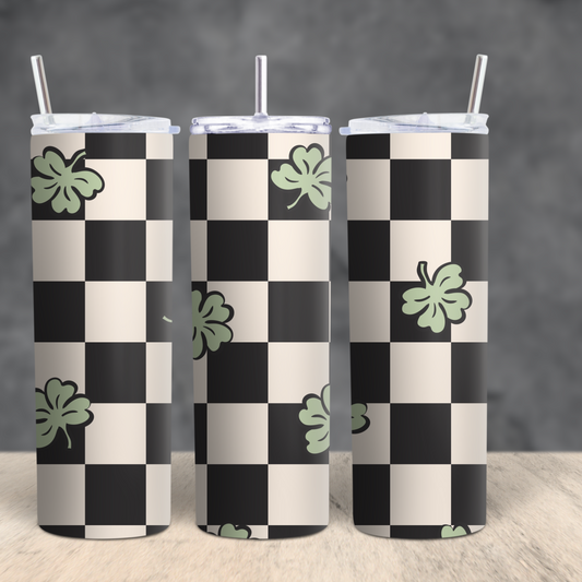 plaid clover tumbler
