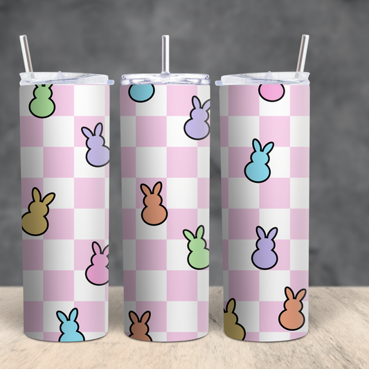 Pink plaid easter tumbler