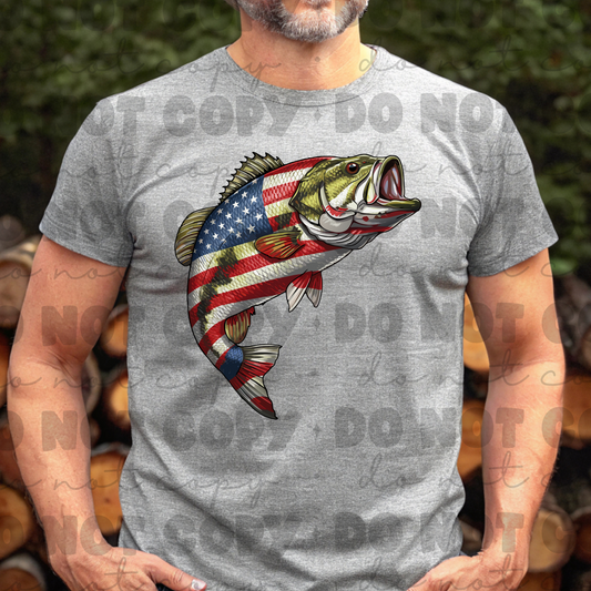 American flag fish shirt