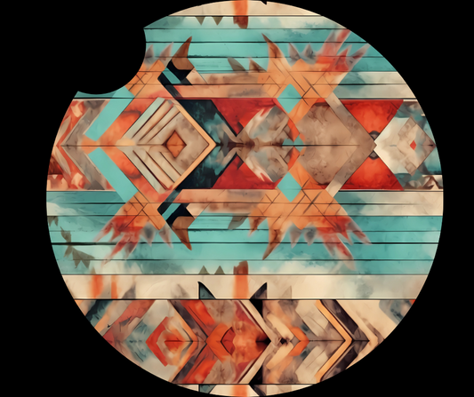 brown aztec western  car coasters