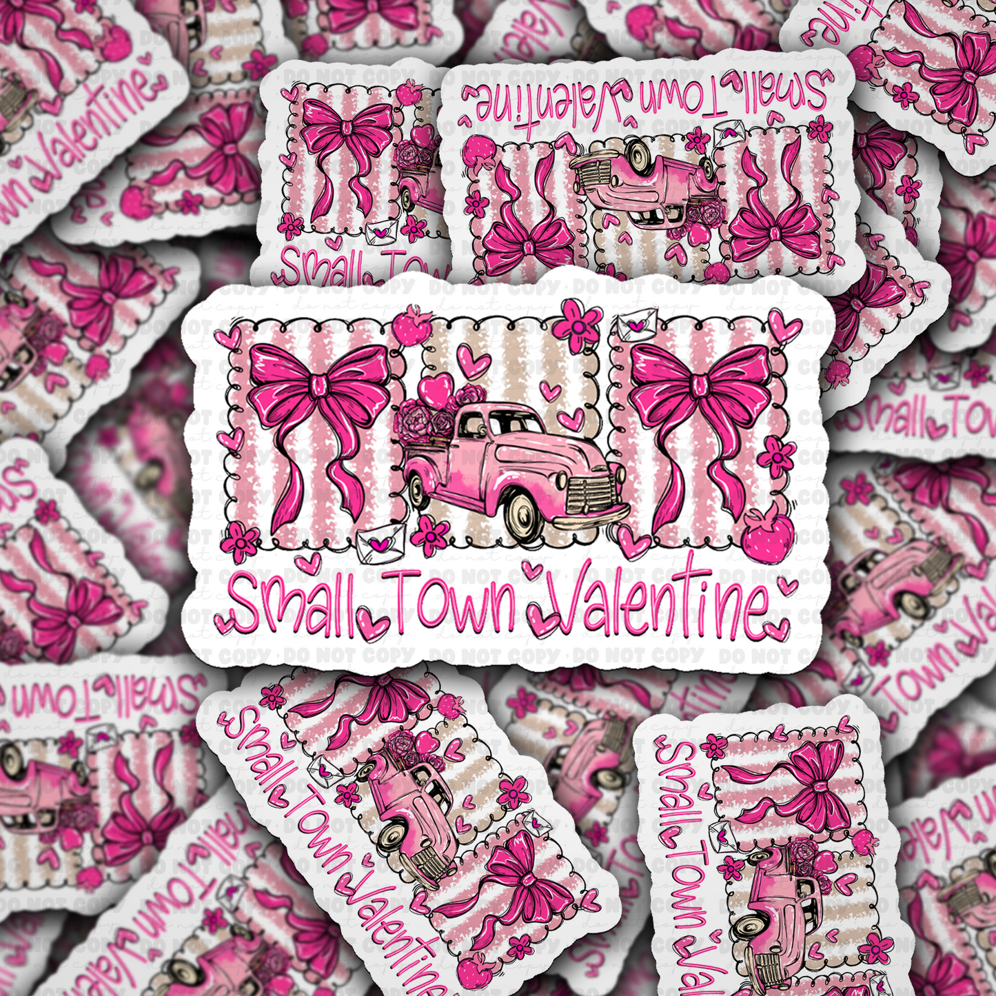 Small town valentine sticker