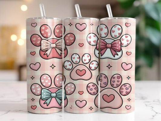 Valentines paw tumbler