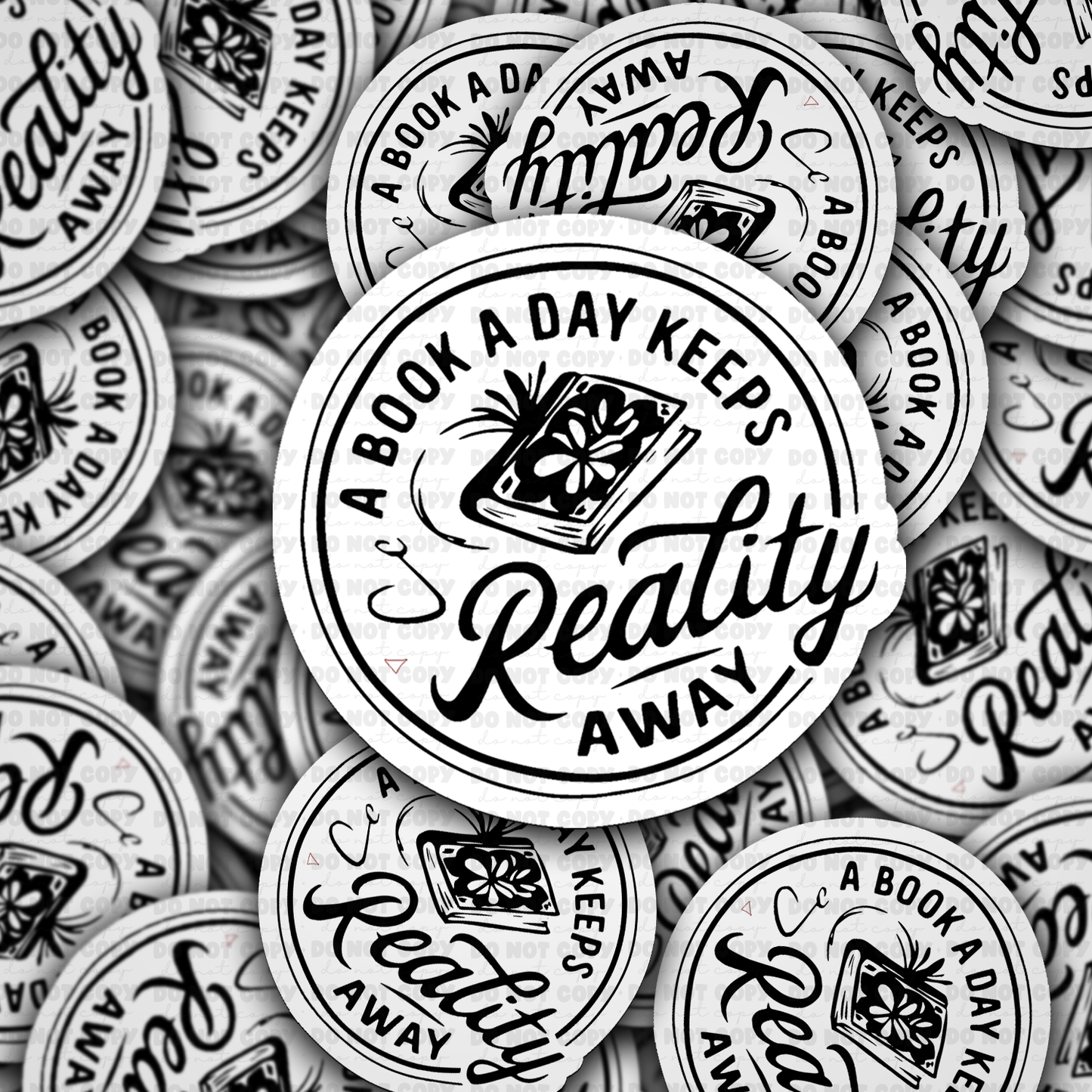 a book a day keeps reality sticker