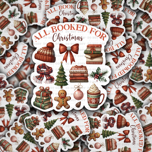All booked for Christmas sticker