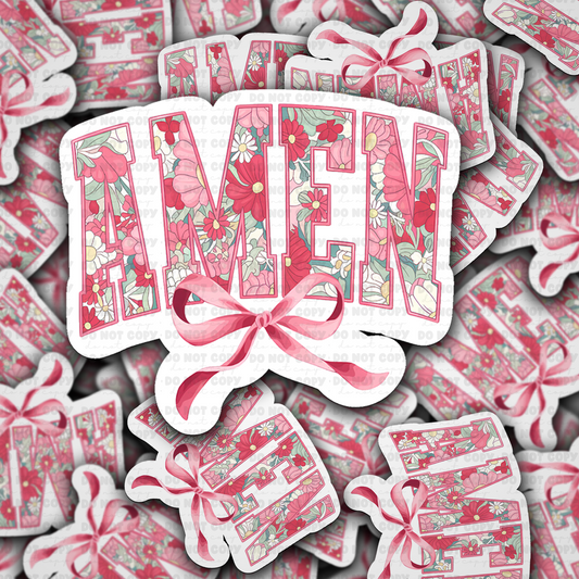Amen bow sticker