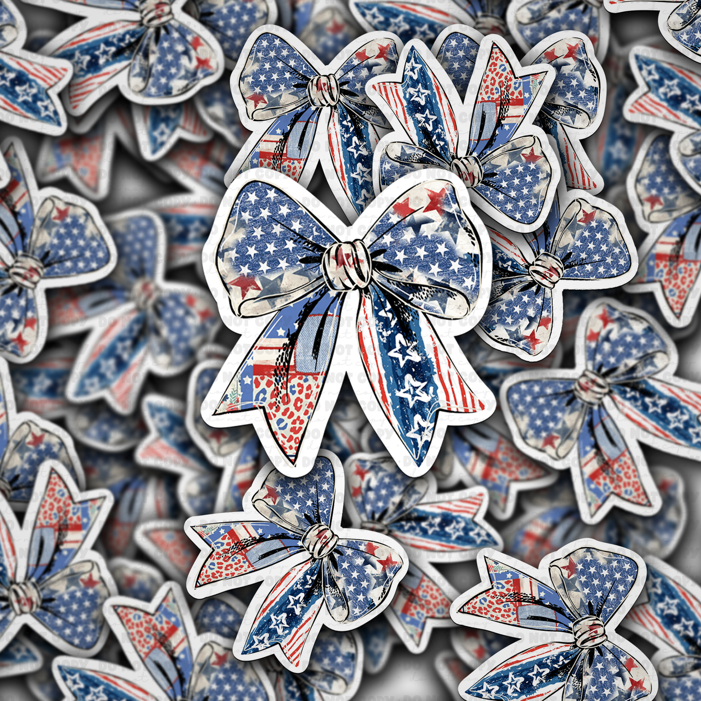 American flag Bow sticker