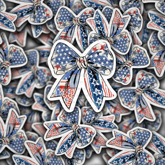 American flag Bow sticker