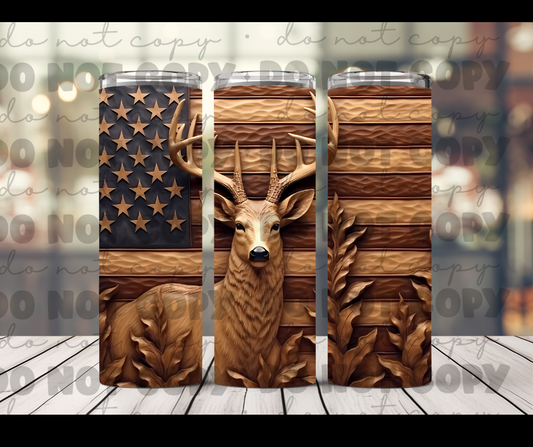 American flag deer tumbler