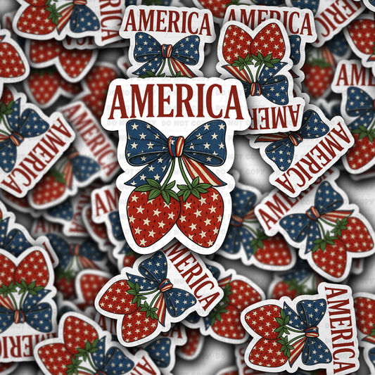 America strawberry sticker